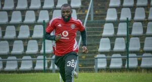 Makhehlene.Makhaula during a training session at Orlando Pirates