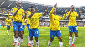 Mamelodi Sundowns players celebrating a goal