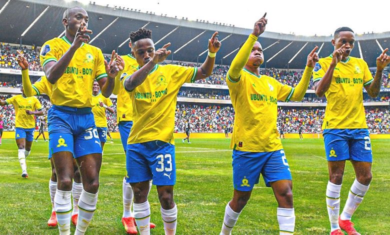 Mamelodi Sundowns players celebrating a goal