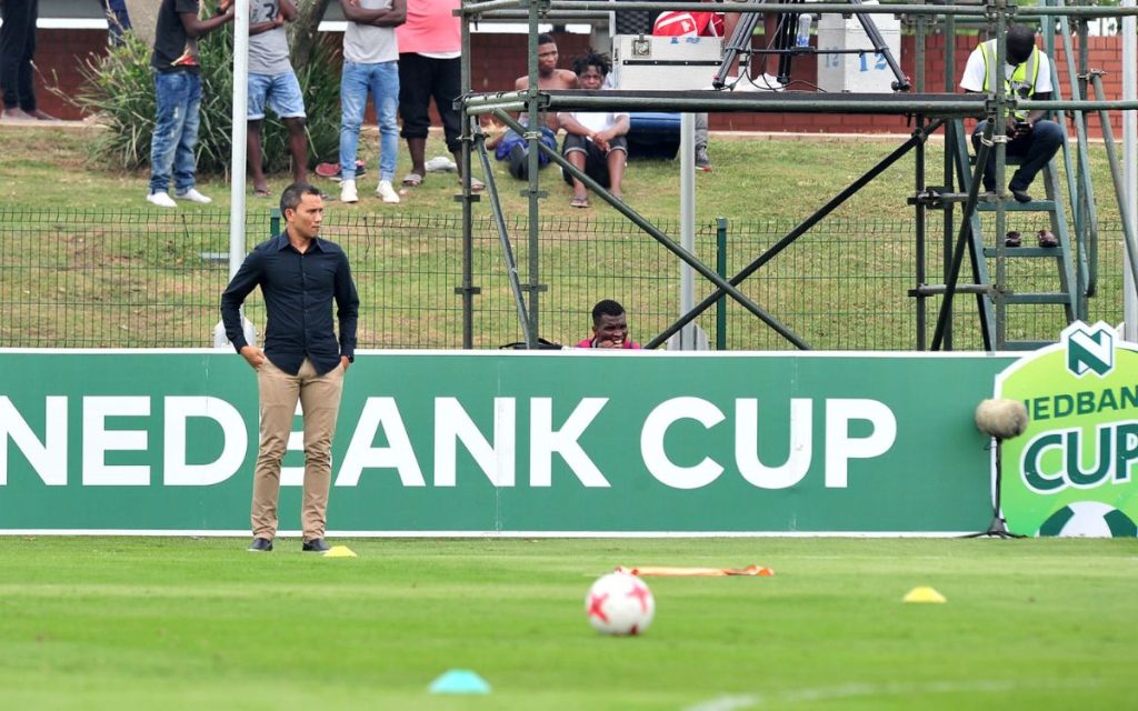 Maritzburg United coach Fadlu Davids during the Nedbank Cup match in 2018