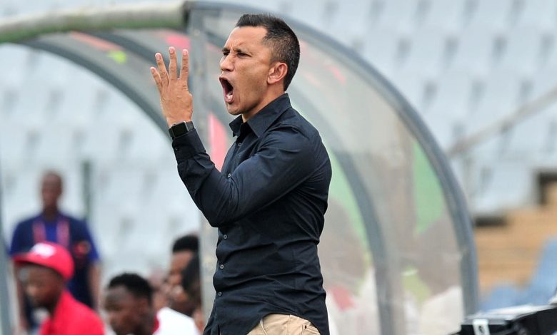 Maritzburg United coach Fadlu Davids giving instructions