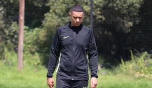 Michael Loftman at a football pitch