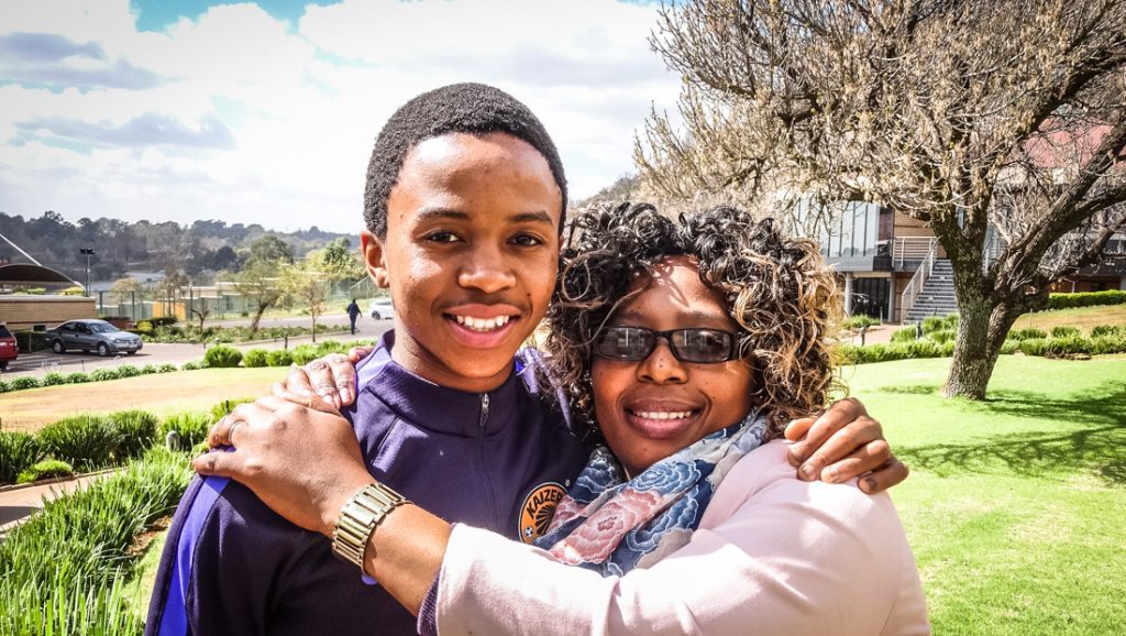 Ngcobo with his mother