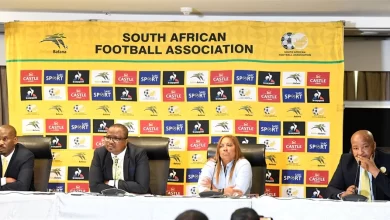 SAFA member sitting alongside Banyana Banyana's head coach, Desiree Ellis