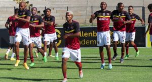 Stellenbosch FC players doing warm-ups