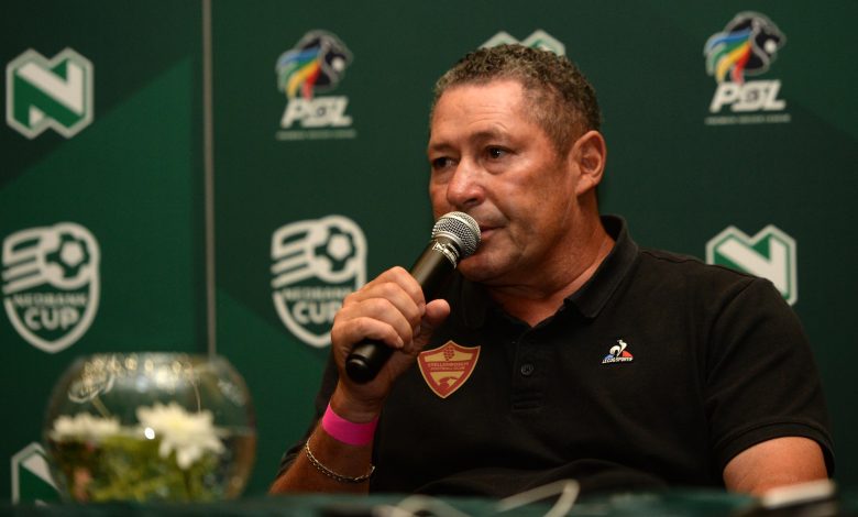 Steve Barker of Stellenbosch FC addressing the media.