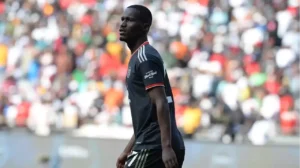 Tapelo Xoki in action for Orlando Pirates in the DStv Premiership