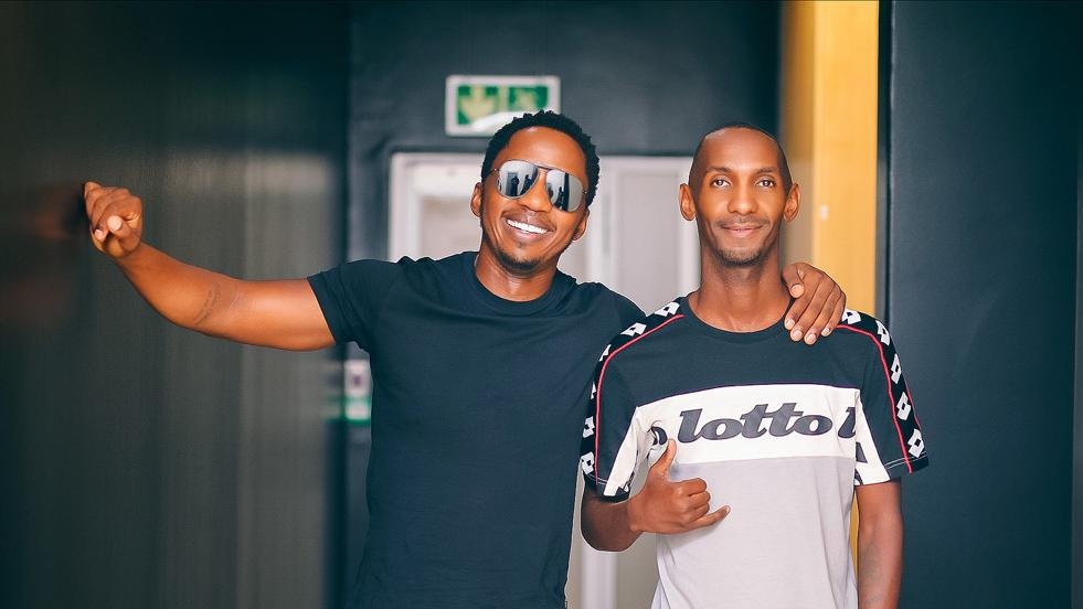 Thabo Rakhale and Andile Ncube at Metro FM studios.