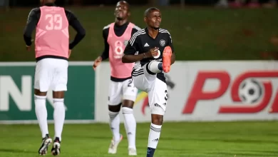 Thembinkosi Lorch during an Orlando Pirates session