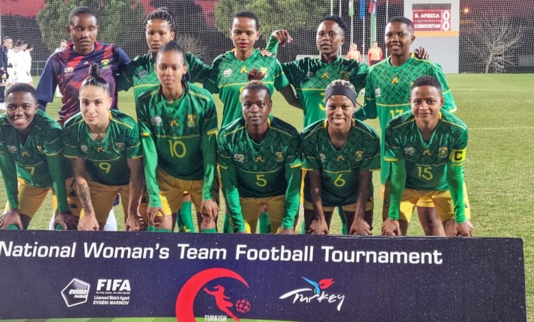 Banyana Banyana squad against Uzbekistan in the Turkish Women's Cup.