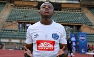Orlando Pirates loanee Zakhele Lepasa at SuperSport United