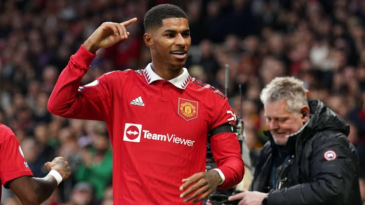 On form Manchester Unites striker Marcus Rashford