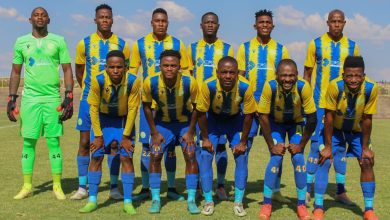 Casric Stars players pose for a team picture ahead of a match