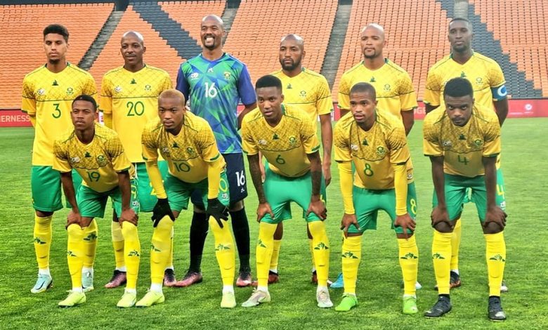 Bafana Bafana line up before Botswana