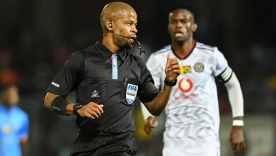 FIFA U-20 World Cup panel referee Abongile Tom refereeing a DSTV Premiership game