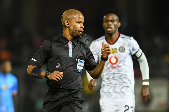 FIFA U-20 World Cup panel referee Abongile Tom refereeing a DSTV Premiership game