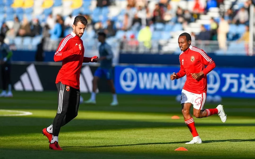 Al Ahly's Percy Tau at training session.