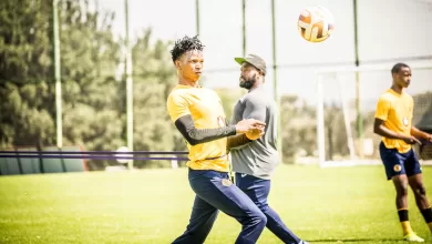 Kaizer Chiefs defender Austin Dube training