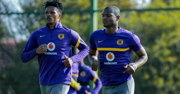 Kaizer Chiefs defenders Austin Dube and Njabulo Ngcobo at training
