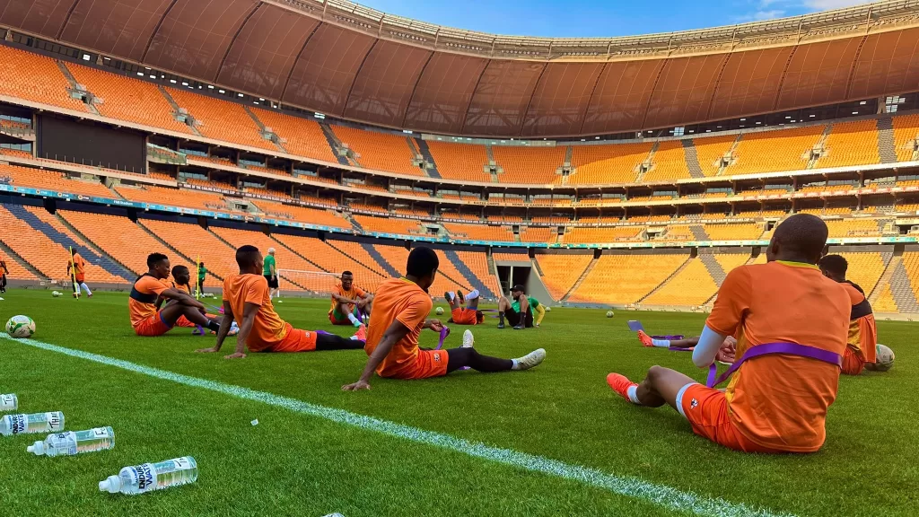 Bafana Bafana troops in a training session. 