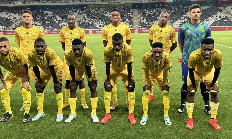 Bafana Bafana lining up for a team picture.