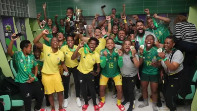 Banyana Banyana in celebrations after winning the WAFCON tournament.