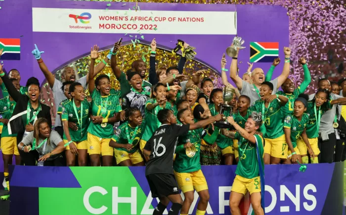 Banyana Banyana celebrating their AWCON victory