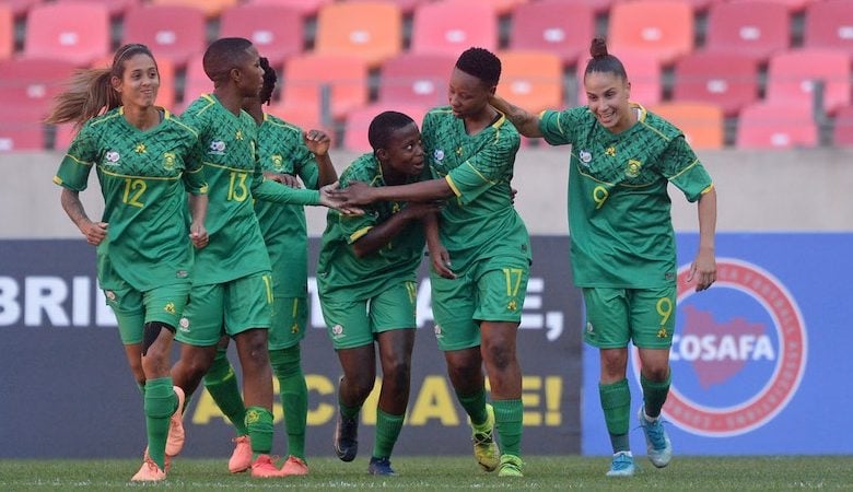 Banyana Banyana in celebratory mood.