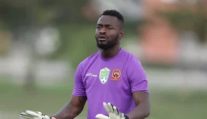 Former Baroka goalkeeper Cyril Chibwe in action