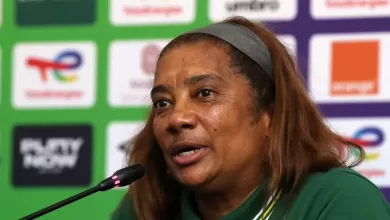 Banyana Banyana head coach, Desiree Ellis addressing the media