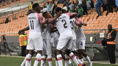 Dondol Stars celebrate their victory over AmaZulu FC in the Nedbank Cup