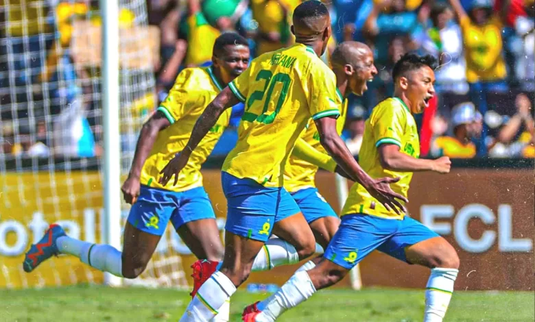 Mamelodi Sundowns players celebrating