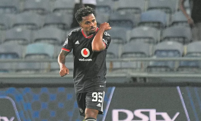 Kermit Erasmus in action for Orlando Pirates in the DStv Premiership.