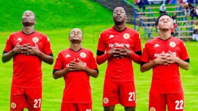 Highlands Park players in celebratory mood.