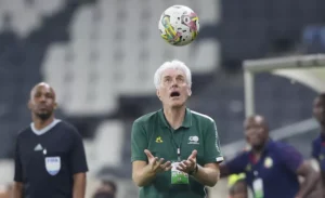 Hugo Broos of Bafana Bafana during an international friendly match
