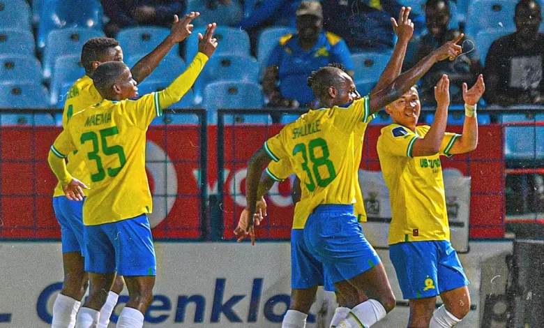 Mamelodi Sundowns players celebrating a goal