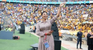 Jessica Motaung at a Kaizer Chiefs game