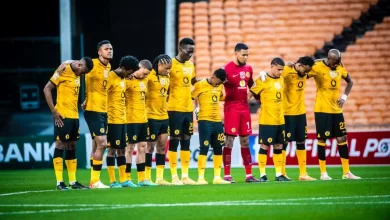 Kaizer Chiefs players during moment of silence