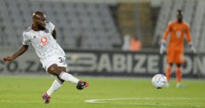 Orlando Pirates midfielder Makhehlene Makhaula in action in the DStv Premiership