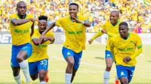 Mamelodi Sundowns players celebrating a goal
