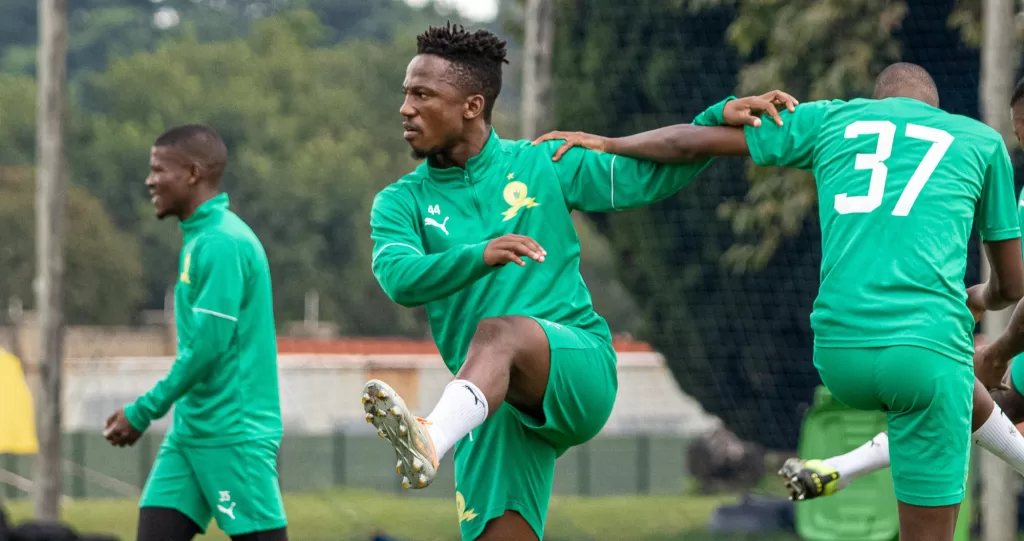 Mamelodi Sundowns players during a training session 