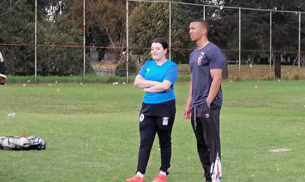 Motsepe and Hunt pictured at the coaching course