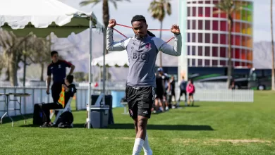 Njabulo Blom arriving at training for MLS side St Louis City