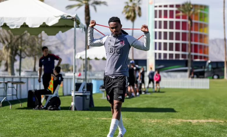 Njabulo Blom arriving at training for MLS side St Louis City