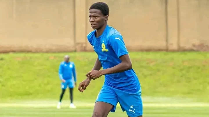 Ntando Nkosi at Mamelodi Sundowns training session.