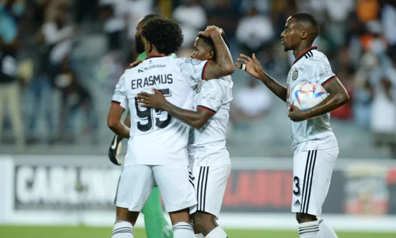 Orlando Pirates players celebrate victory in the Nedbank Cup