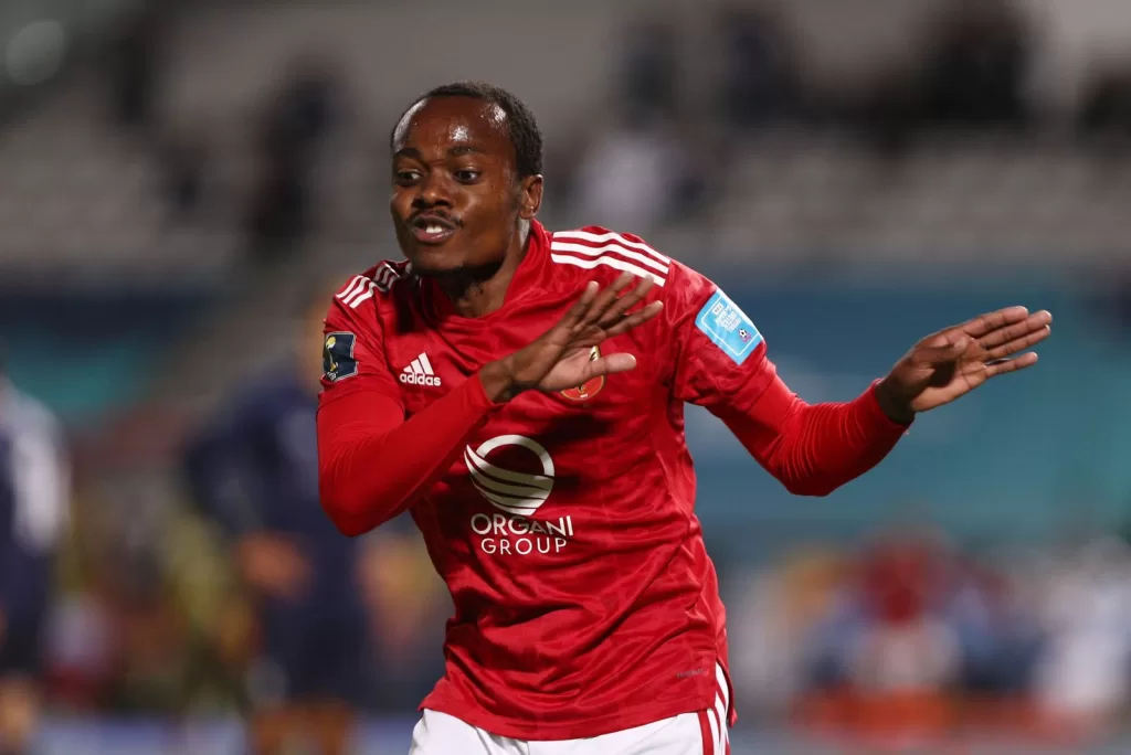 Percy Tau playing for Al Ahly