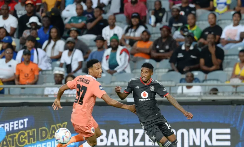 Monnapule Saleng during Pirates' 1-0 win over SuperSport