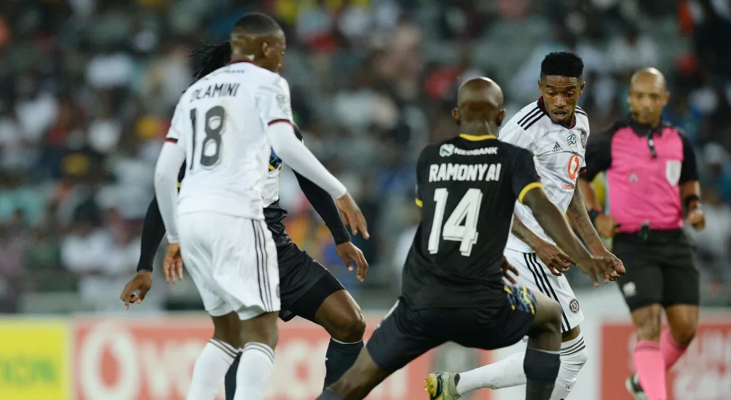 Orlando Pirates and VFA players during a Nedbank Cup tie