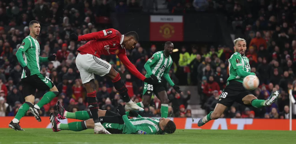 Manchester United player, Marcus Rashford in action